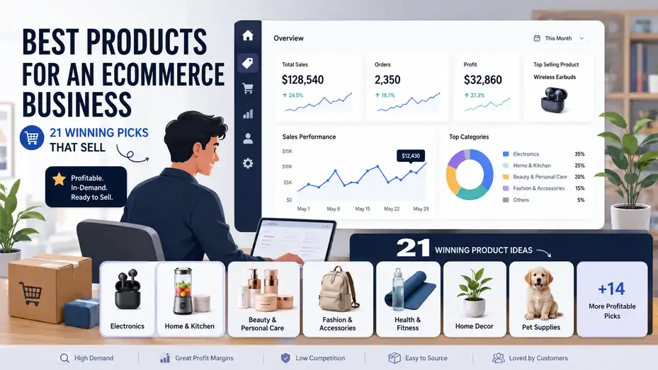 An informative illustration about Best Products For An Ecommerce Business: 21 Winning Picks That Sell