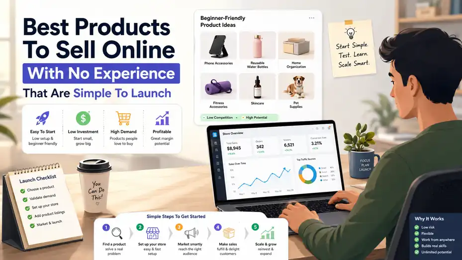 An informative illustration about Best Products To Sell Online With No Experience That Are Simple To Launch
