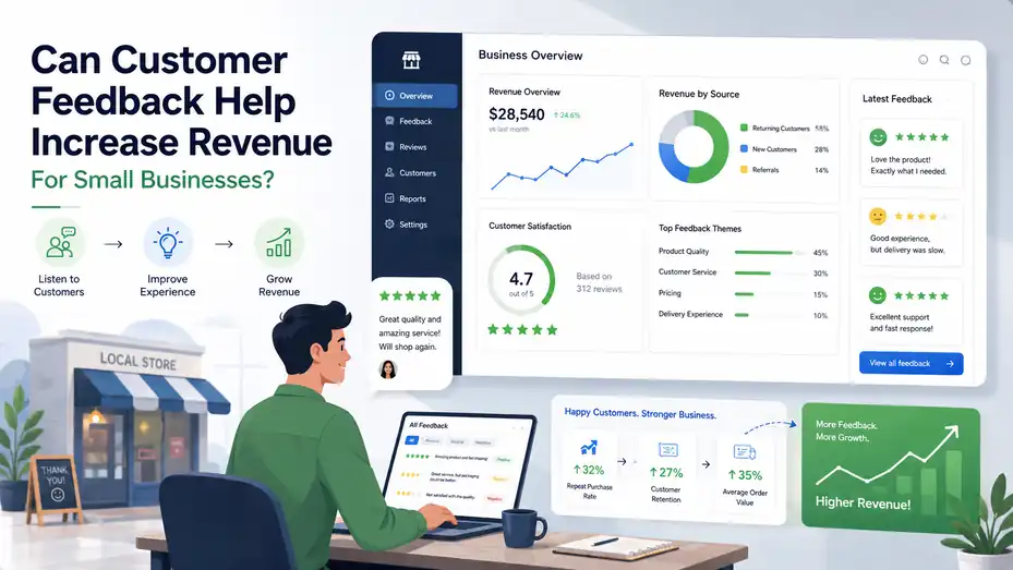 An informative illustration about Can Customer Feedback Help Increase Revenue For Small Businesses?