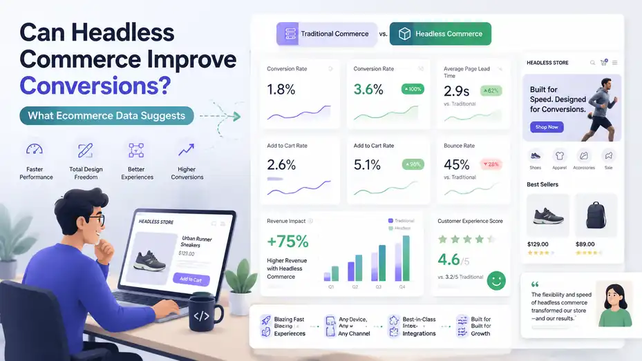 An informative illustration about Can Headless Commerce Improve Conversions? What Ecommerce Data Suggests
