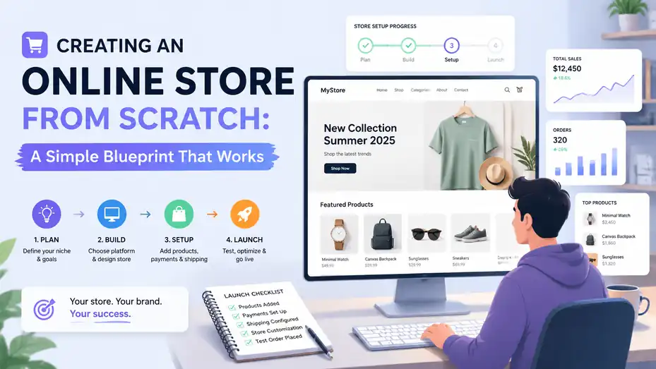 An informative illustration about Creating An Online Store From Scratch: A Simple Blueprint That Works