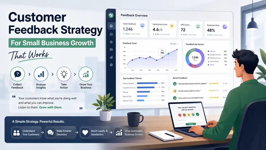 An informative illustration about Customer Feedback Strategy For Small Business Growth That Works