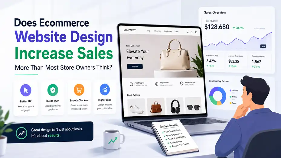 An informative illustration about Does Ecommerce Website Design Increase Sales More Than Most Store Owners Think