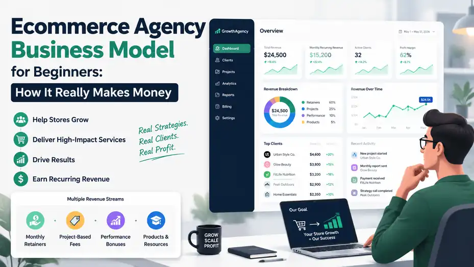 An informative illustration about Ecommerce Agency Business Model for Beginners: How It Really Makes Money