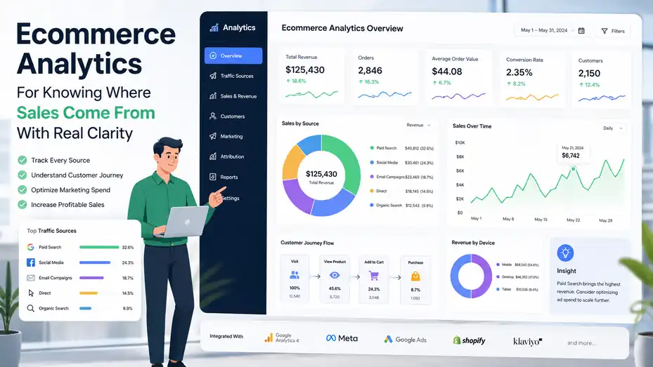 An informative illustration about Ecommerce Analytics For Knowing Where Sales Come From With Real Clarity