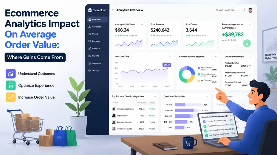 An informative illustration about Ecommerce Analytics Impact On Average Order Value: Where Gains Come From