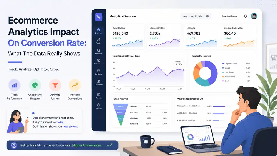 An informative illustration about Ecommerce Analytics Impact On Conversion Rate: What The Data Really Shows