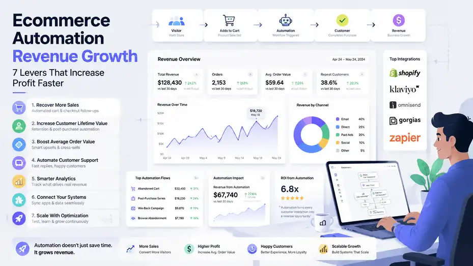 An informative illustration about Ecommerce Automation Revenue Growth: 7 Levers That Increase Profit Faster