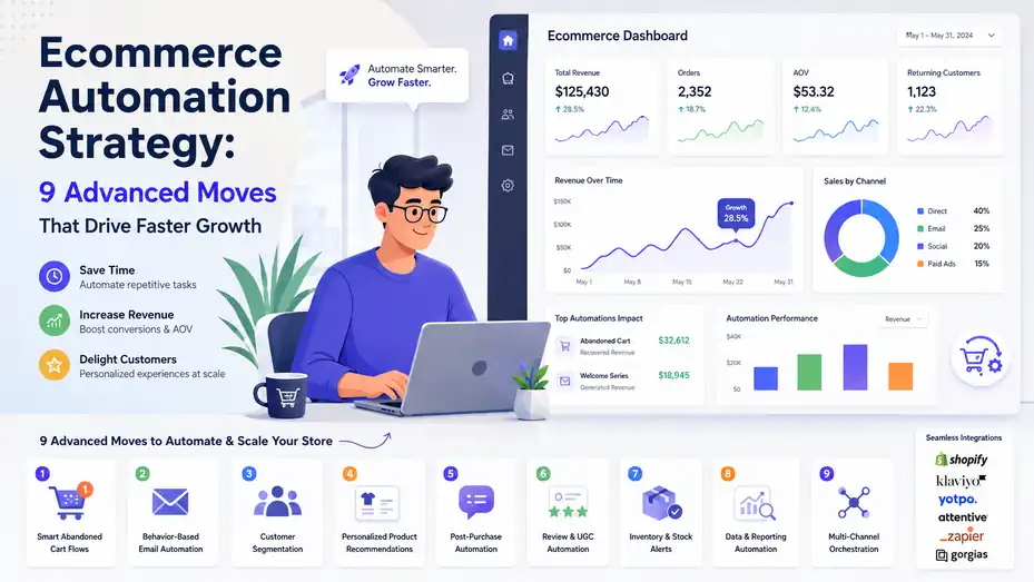 An informative illustration about Ecommerce Automation Strategy: 9 Advanced Moves That Drive Faster Growth