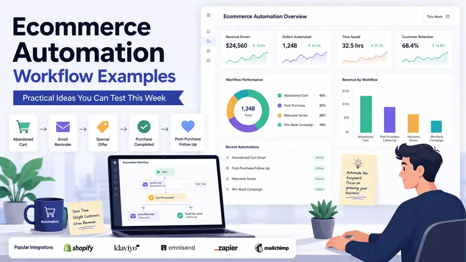An informative illustration about Ecommerce Automation Workflow Examples: Practical Ideas You Can Test This Week