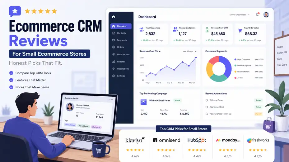 An informative illustration about Ecommerce CRM Reviews for Small Ecommerce Stores: Honest Picks That Fit