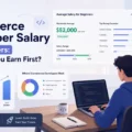 An informative illustration about Ecommerce Developer Salary for Beginners: What Can You Earn First?