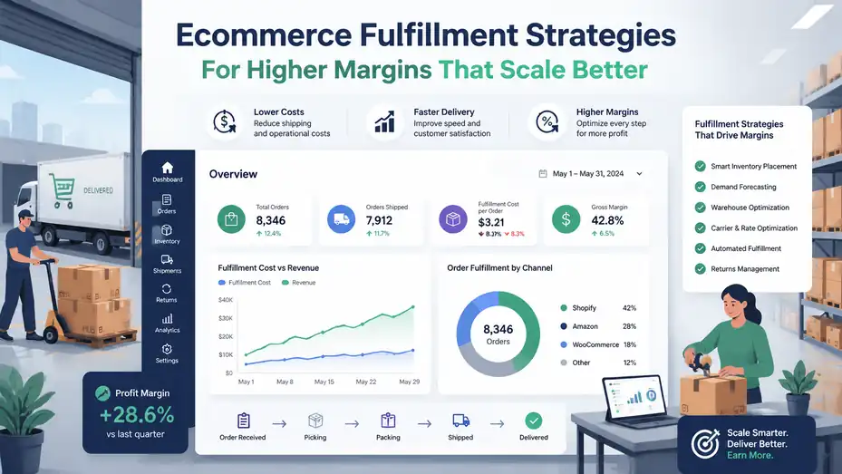 An informative illustration about Ecommerce Fulfillment Strategies For Higher Margins That Scale Better