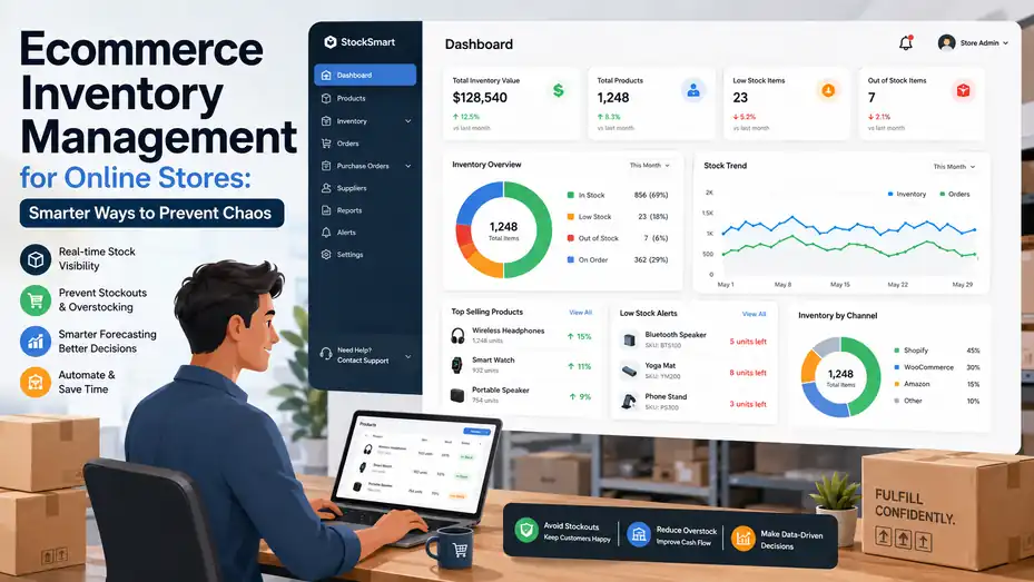 An informative illustration about Ecommerce Inventory Management for Online Stores: Smarter Ways to Prevent Chaos