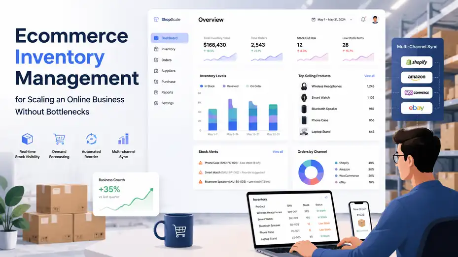 An informative illustration about Ecommerce Inventory Management for Scaling an Online Business Without Bottlenecks