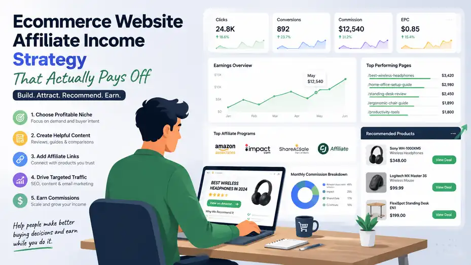 An informative illustration about Ecommerce Website Affiliate Income Strategy That Actually Pays Off
