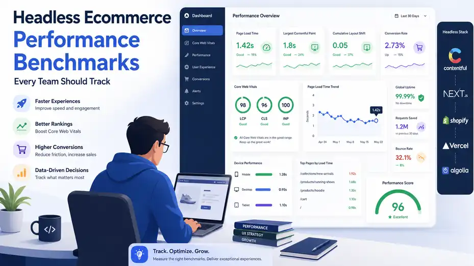 An informative illustration about Headless Ecommerce Performance Benchmarks Every Team Should Track