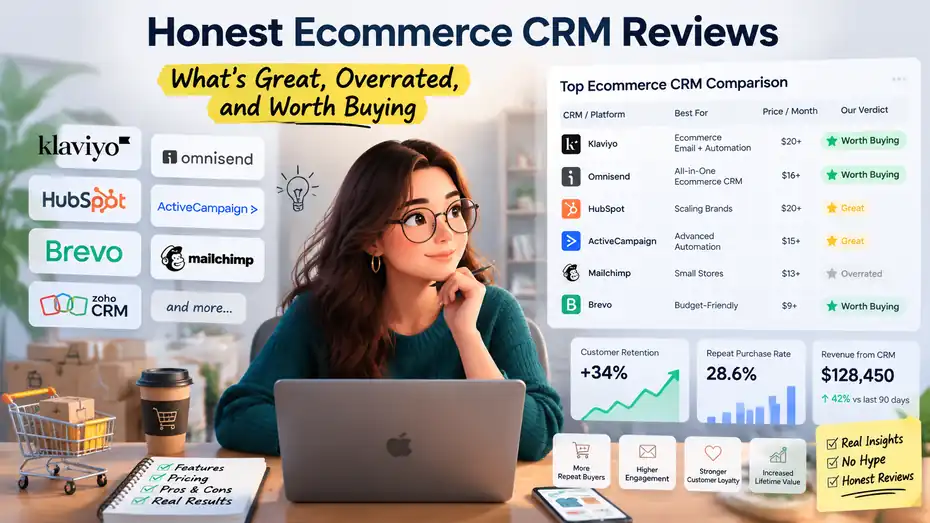 An informative illustration about Honest Ecommerce CRM Reviews: What’s Great, Overrated, and Worth Buying