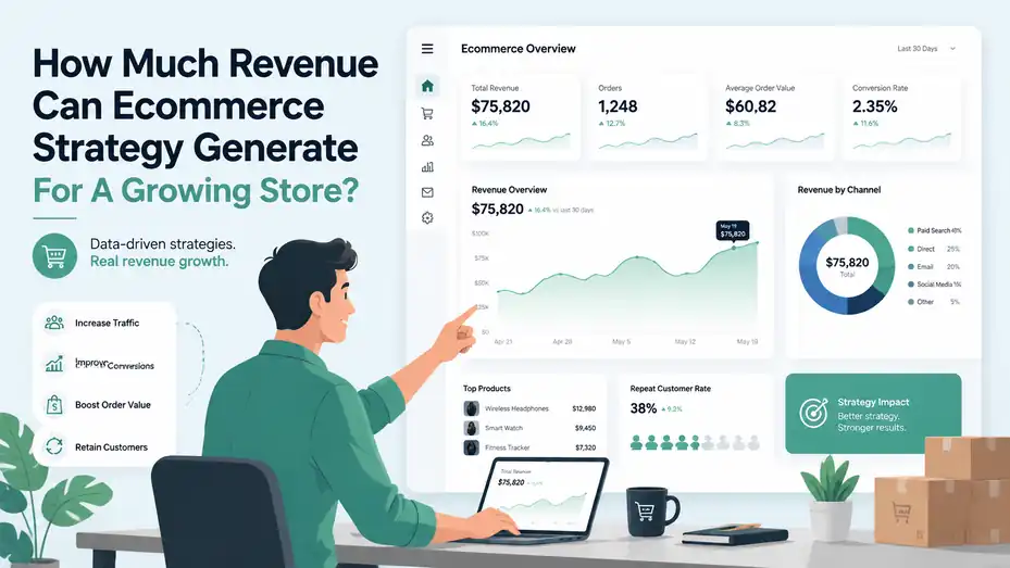 An informative illustration about How Much Revenue Can Ecommerce Strategy Generate For A Growing Store?