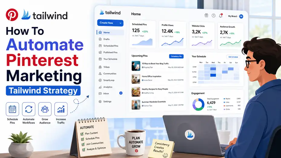 An informative illustration about How To Automate Pinterest Marketing Tailwind Strategy