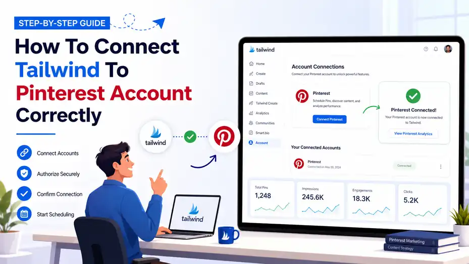 An informative illustration about How To Connect Tailwind To Pinterest Account Correctly