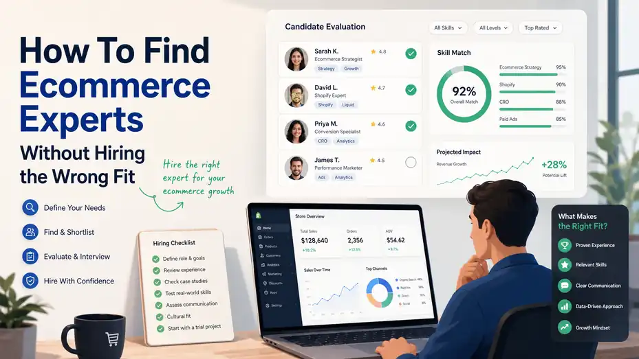 An informative illustration about How To Find Ecommerce Experts Without Hiring the Wrong Fit
