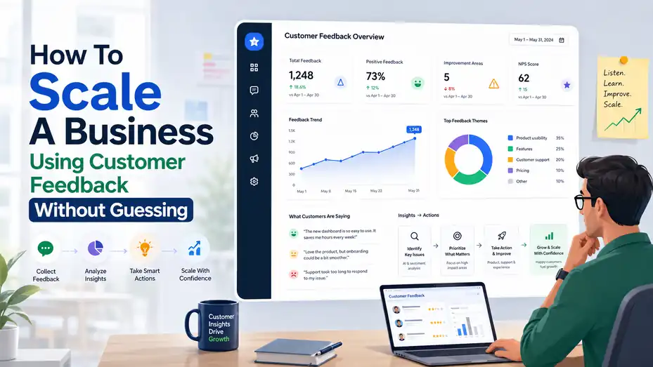 An informative illustration about How To Scale A Business Using Customer Feedback Without Guessing