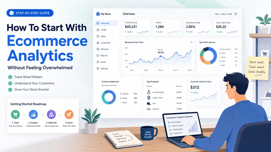 An informative illustration about How To Start With Ecommerce Analytics Without Feeling Overwhelmed