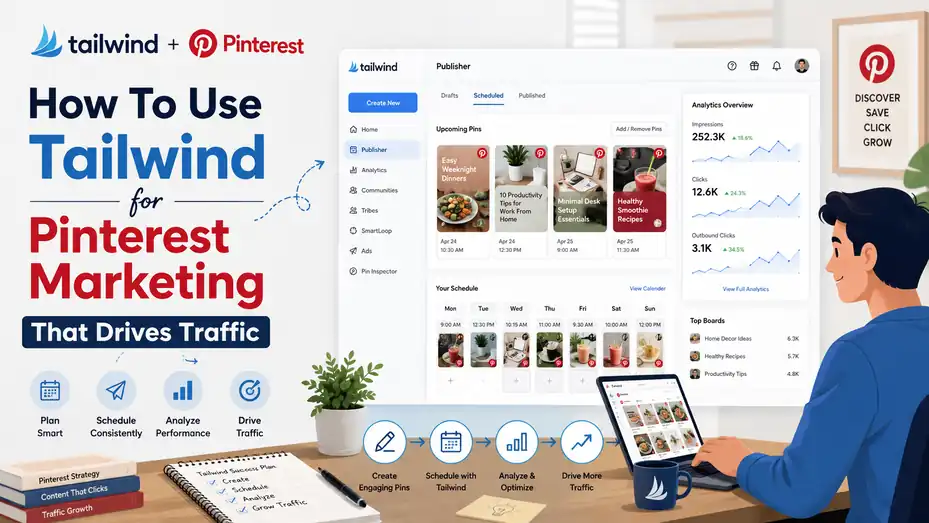 An informative illustration about How To Use Tailwind For Pinterest Marketing That Drives Traffic