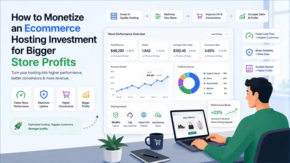 An informative illustration about How to Monetize an Ecommerce Hosting Investment for Bigger Store Profits