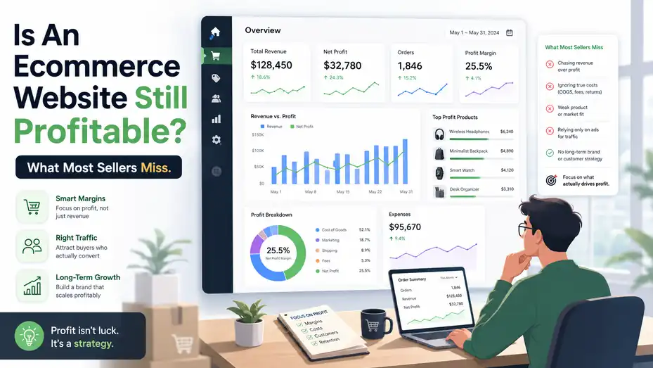 An informative illustration about Is An Ecommerce Website Still Profitable? What Most Sellers Miss