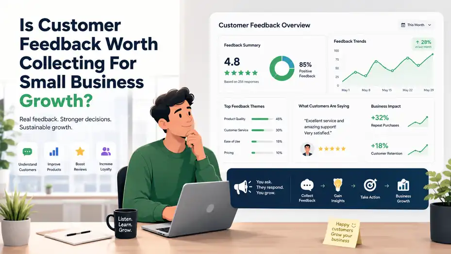 An informative illustration about Is Customer Feedback Worth Collecting For Small Business Growth?