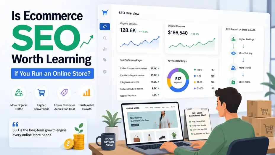 An informative illustration about Is Ecommerce SEO Worth Learning if You Run an Online Store?