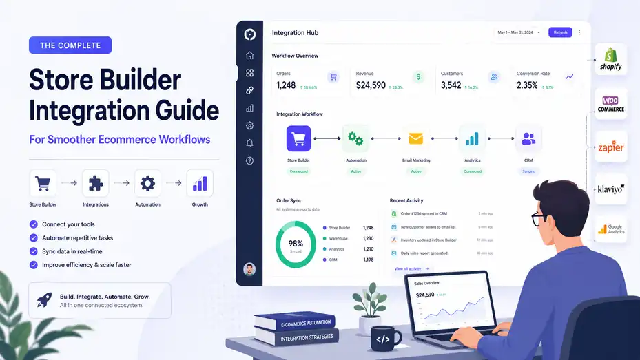 An informative illustration about The Complete Store Builder Integration Guide For Smoother Ecommerce Workflows