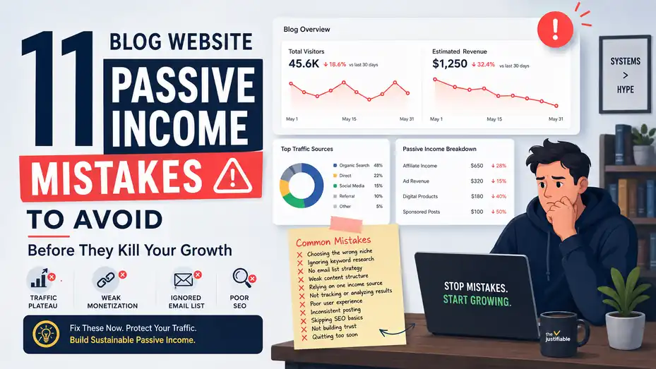 An informative illustration about 11 Blog Website Passive Income Mistakes to Avoid Before They Kill Your Growth