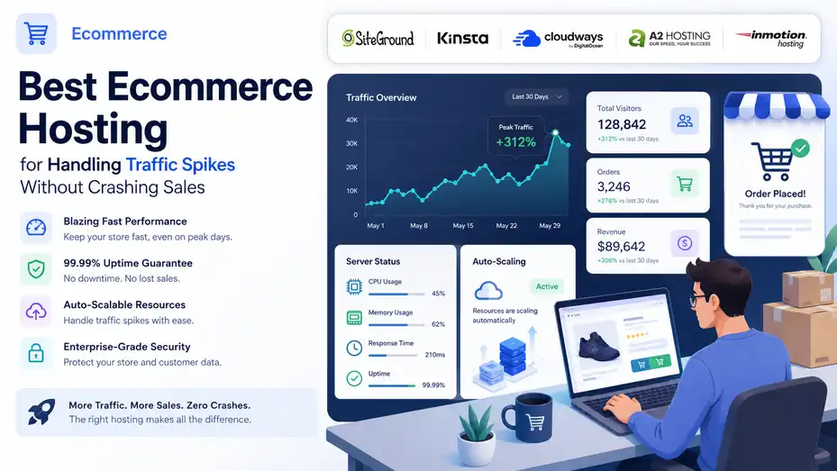 An informative illustration about Best Ecommerce Hosting for Handling Traffic Spikes Without Crashing Sales