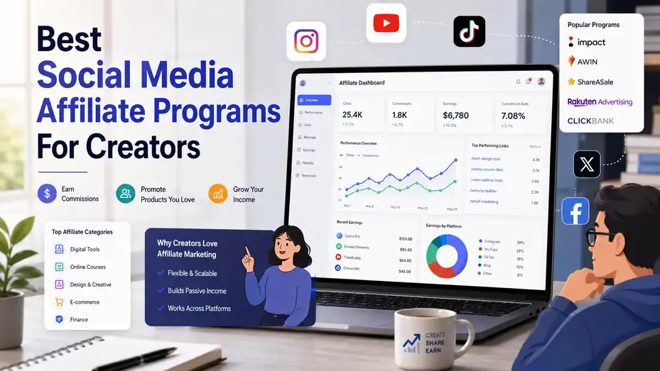 An informative illustration about Best Social Media Affiliate Programs For Creators