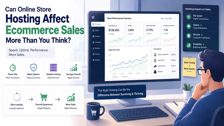 An informative illustration about Can Online Store Hosting Affect Ecommerce Sales More Than You Think?