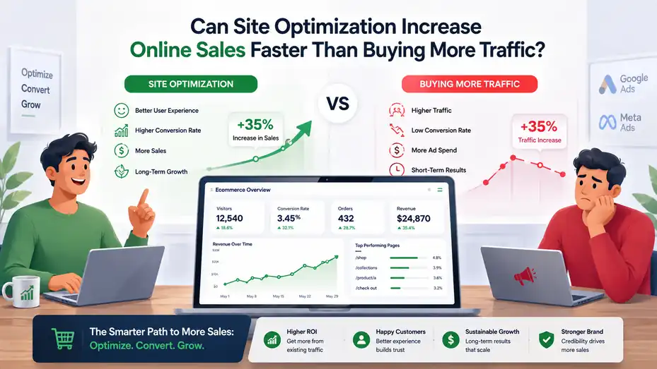 An informative illustration about Can Site Optimization Increase Online Sales Faster Than Buying More Traffic?