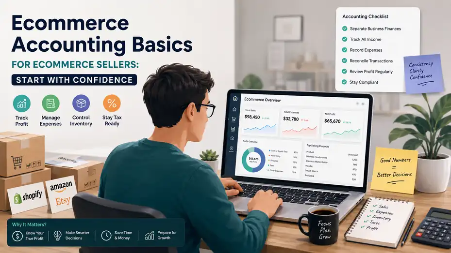 An informative illustration about Ecommerce Accounting Basics for Ecommerce Sellers: Start With Confidence