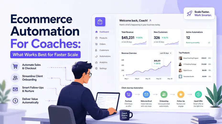 An informative illustration about Ecommerce Automation For Coaches: What Works Best for Faster Scale