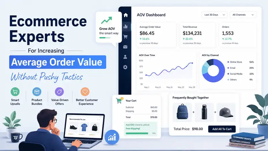 An informative illustration about Ecommerce Experts For Increasing Average Order Value Without Pushy Tactics