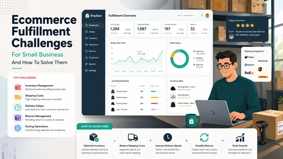 An informative illustration about Ecommerce Fulfillment Challenges For Small Business And How To Solve Them