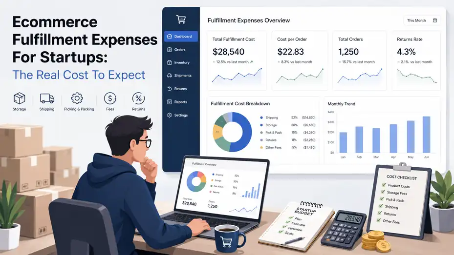 An informative illustration about Ecommerce Fulfillment Expenses For Startups: The Real Cost To Expect