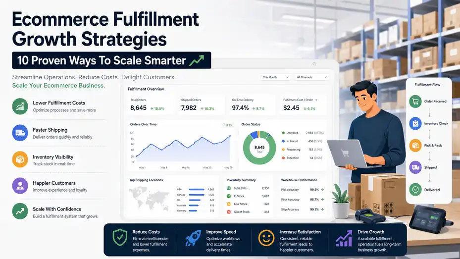 An informative illustration about Ecommerce Fulfillment Growth Strategies: 10 Proven Ways To Scale Smarter