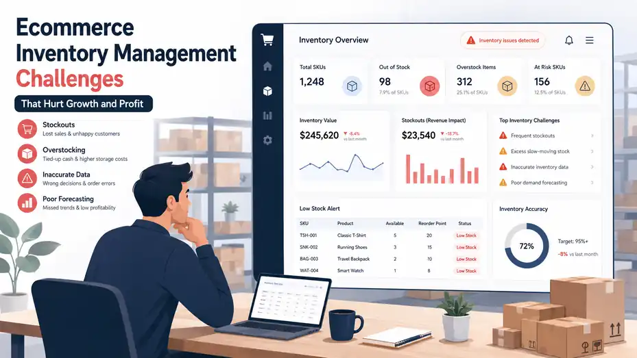 An informative illustration about Ecommerce Inventory Management Challenges That Hurt Growth and Profit