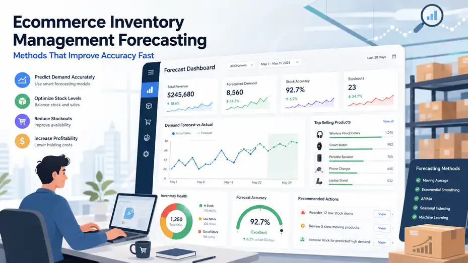 An informative illustration about Ecommerce Inventory Management Forecasting Methods That Improve Accuracy Fast