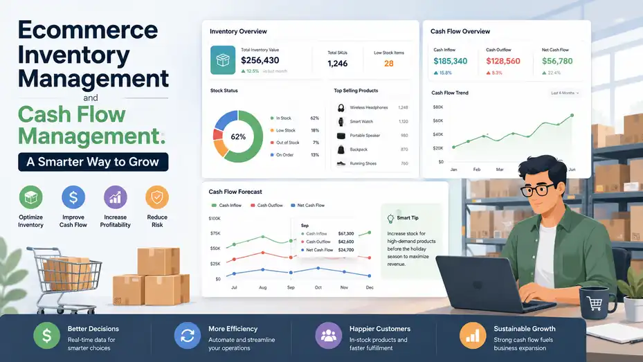 An informative illustration about Ecommerce Inventory Management and Cash Flow Management: A Smarter Way to Grow