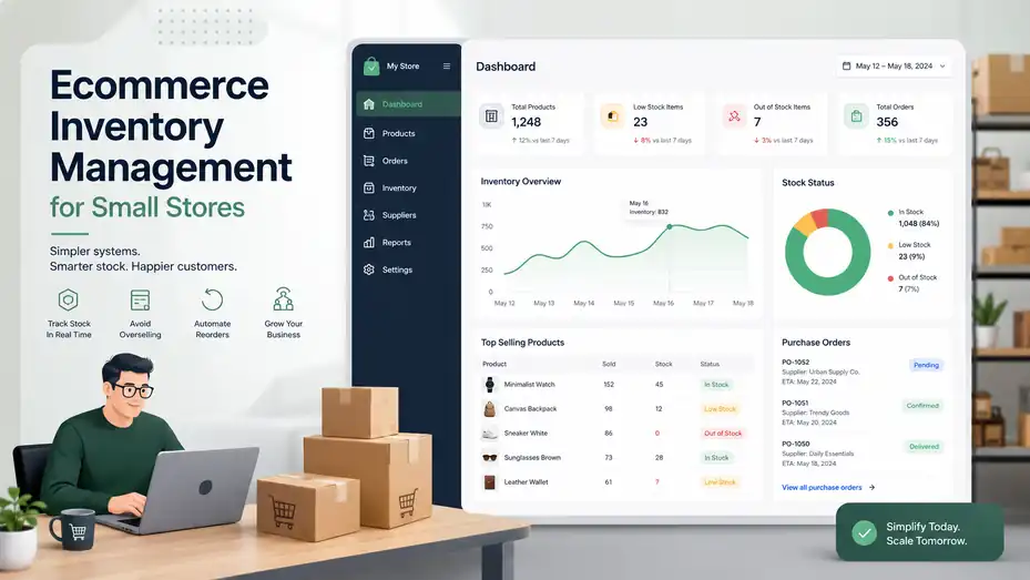 An informative illustration about Ecommerce Inventory Management for Small Stores That Need Simpler Systems