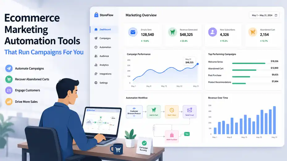 An informative illustration about Ecommerce Marketing Automation Tools That Run Campaigns For You